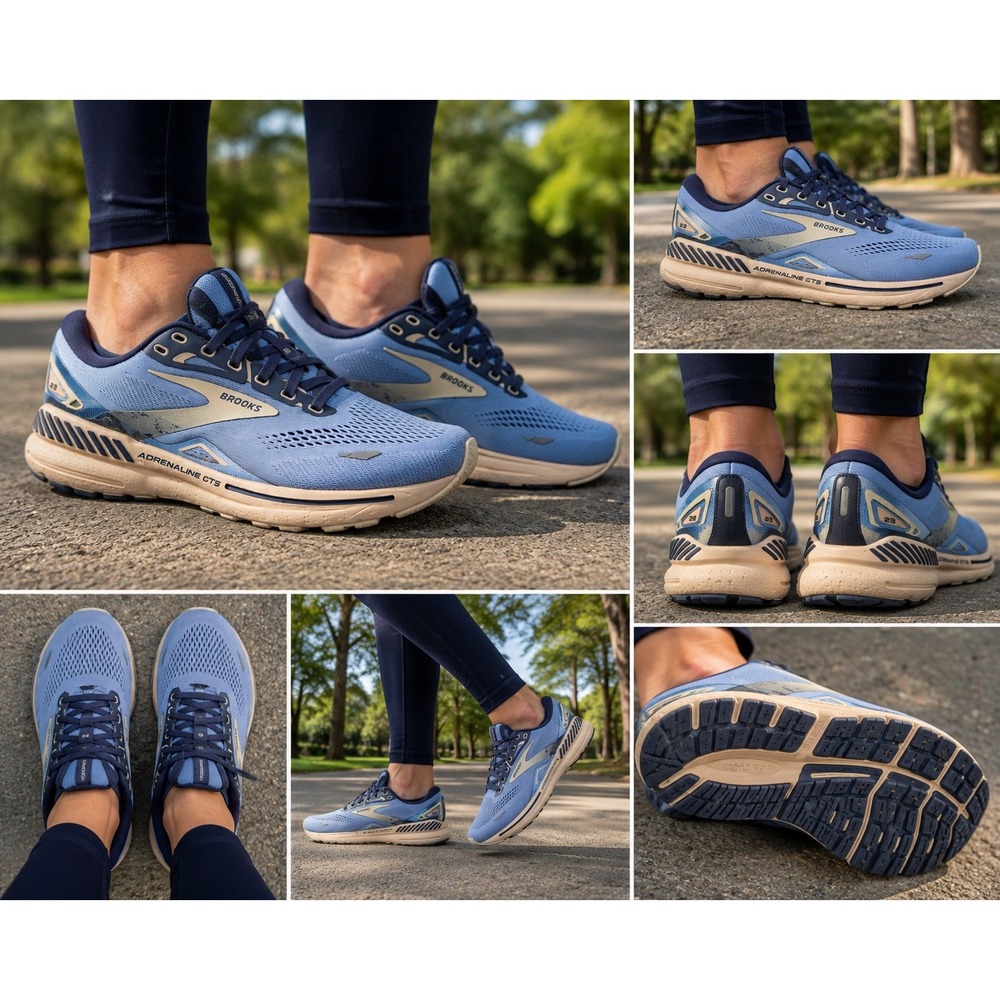 Brooks Adrenaline GTS 23 Womens Running Shoes Blue Navy Peach 1203811B465